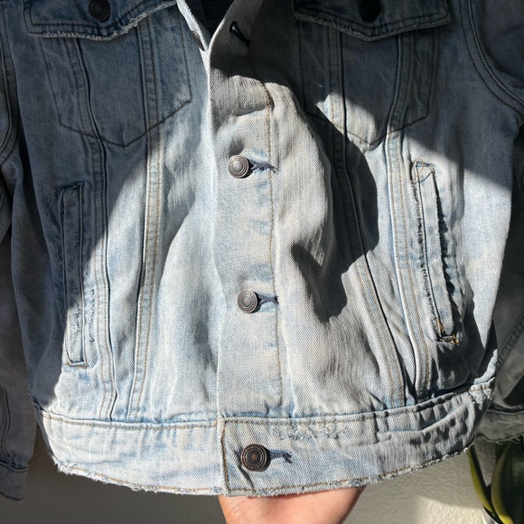 Free People Paisley Quilted Patchwork Denim Jean Jacket size M/L - Picture 5 of 14